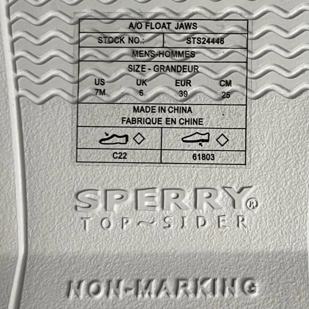 Sperry Top Sider Jaws Waterproof Deck Shoes M 7/W 9/EU 39 Beach Boat Shark Movie